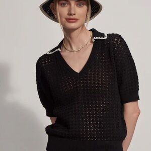 NWT Varley Monte V-Neck Knit Polo